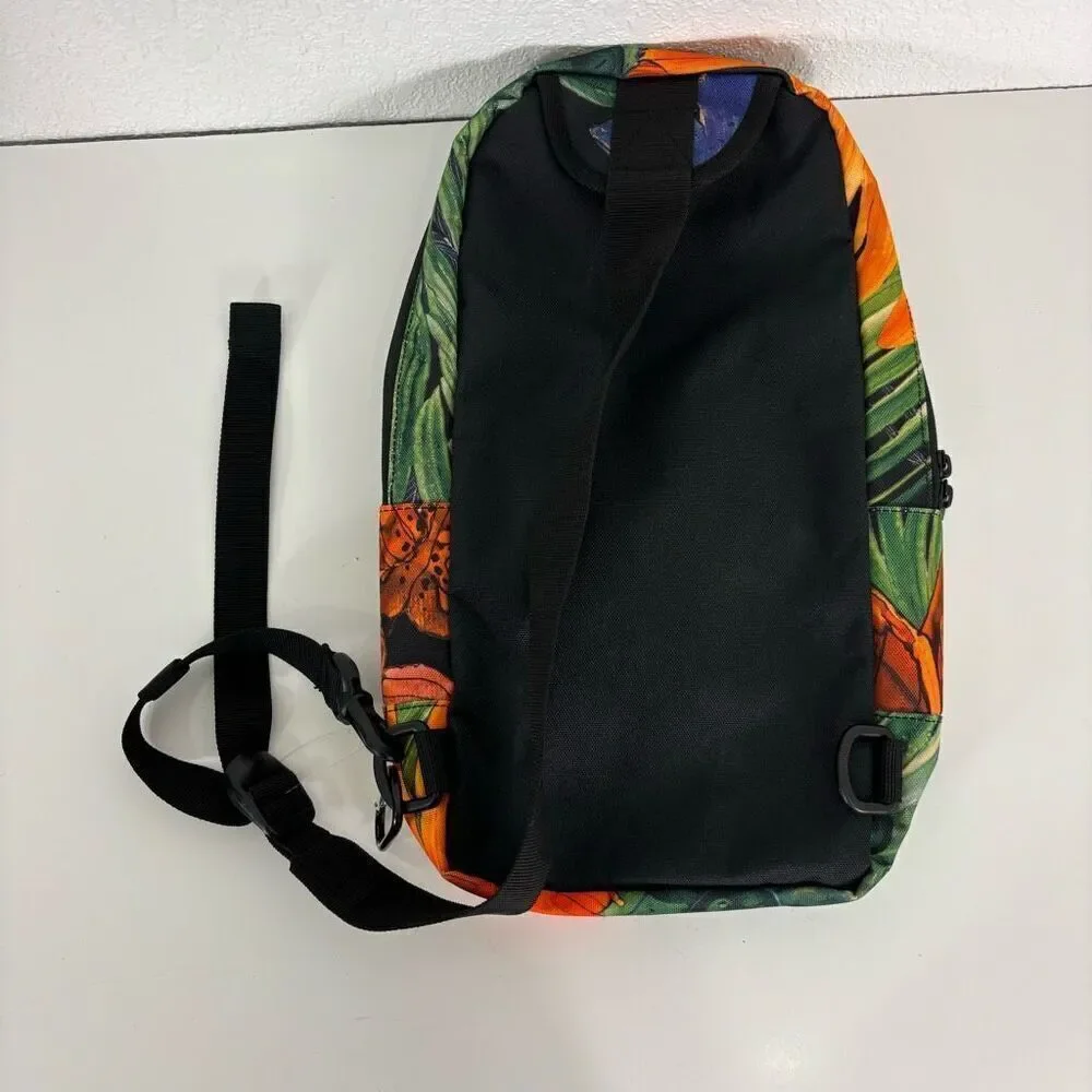Hershel Green, Blue, & Orange Tropical Print Sling‎ Backpack Bag